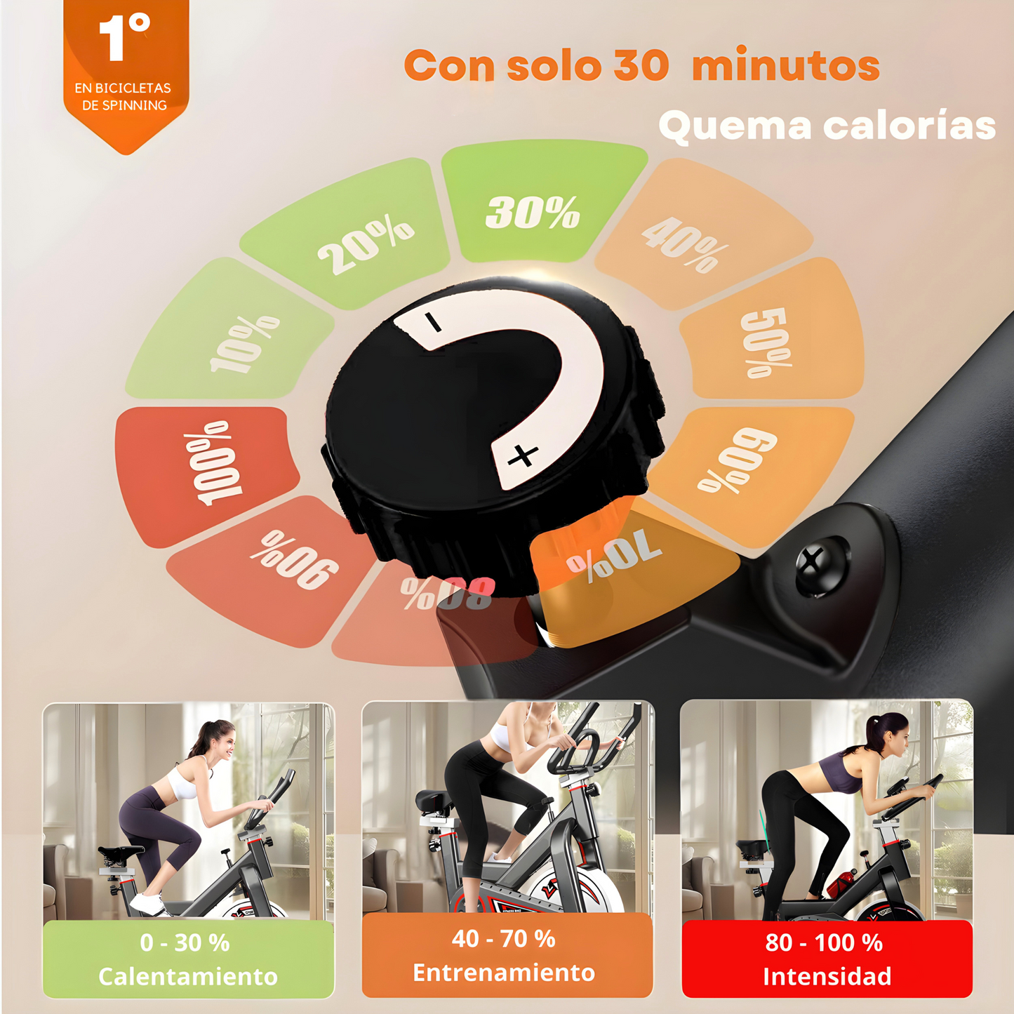 Bicicleta Spinning Rueda Inercia 13 Kg Yep1054 Negro