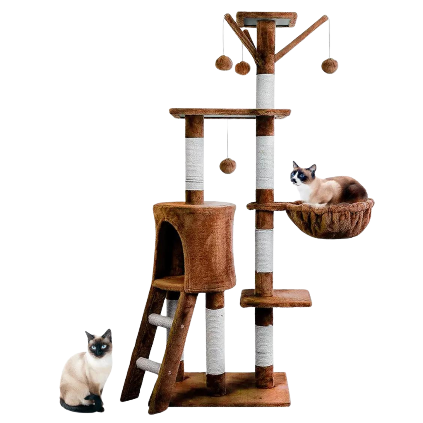 Torre Arbol Rascador Gatos Terciopelo Con Casa Y Cuna