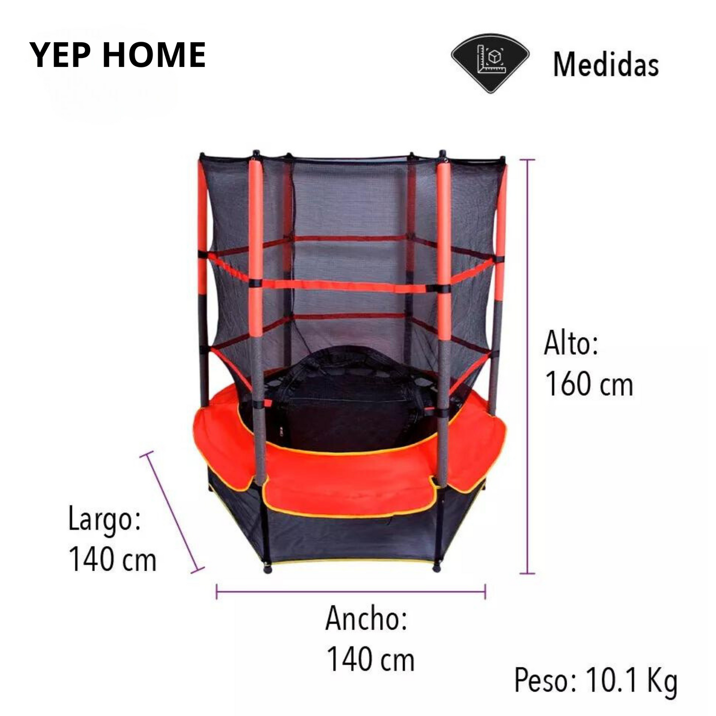 Cama Elástica Saltarina Trampolin Para Niños 1.4m