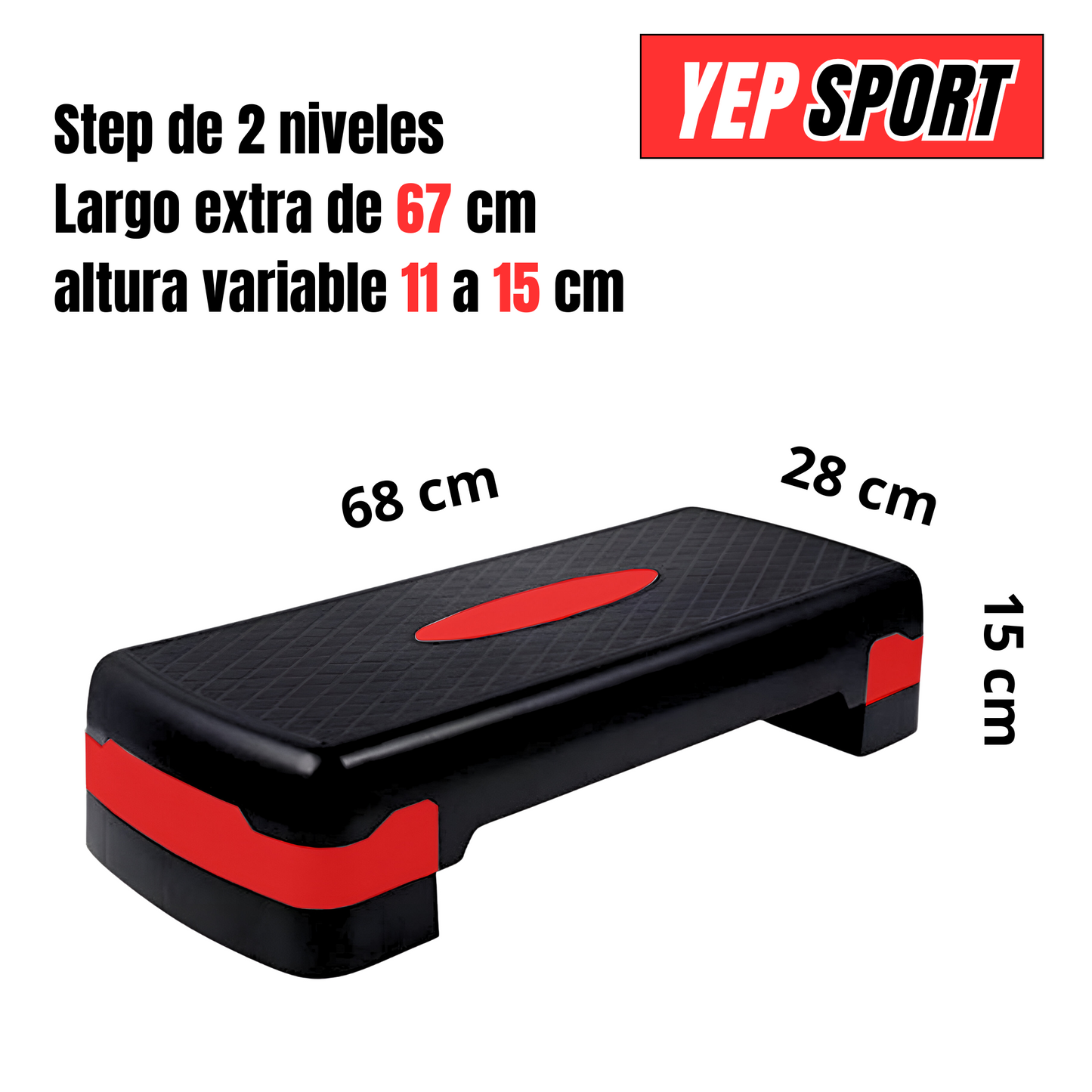 Step Aeróbico 2 Niveles Antideslizante Yep Sport