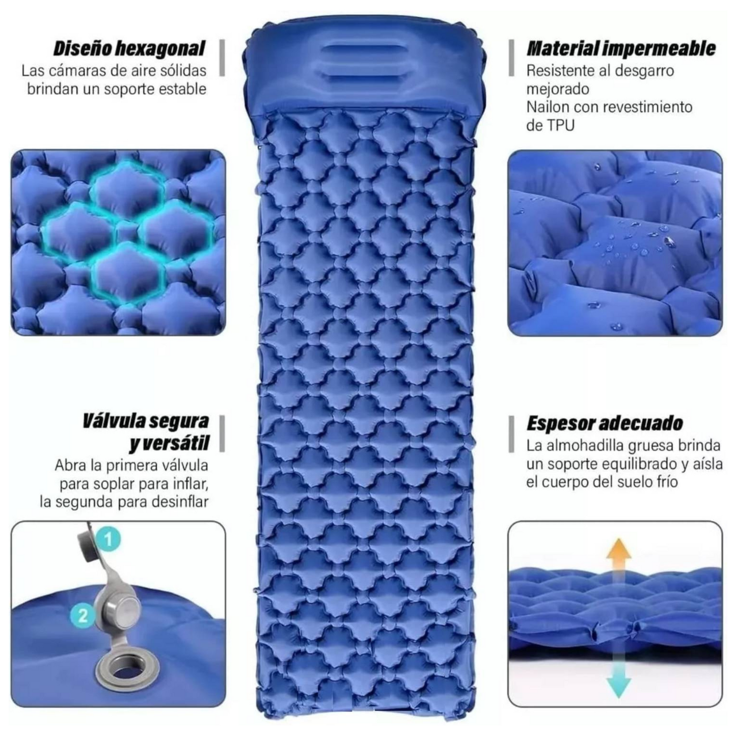 Colchon Inflable Plegable Para Camping Outdoor