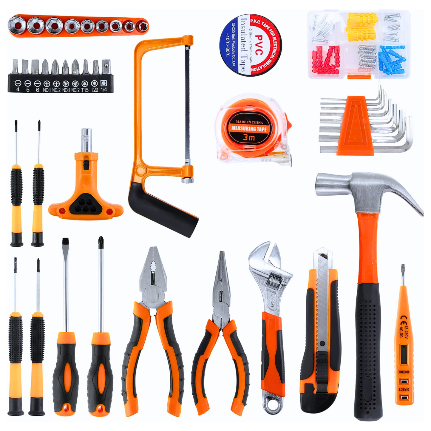 Set 135 piezas herramientas manuales + maletín portátil