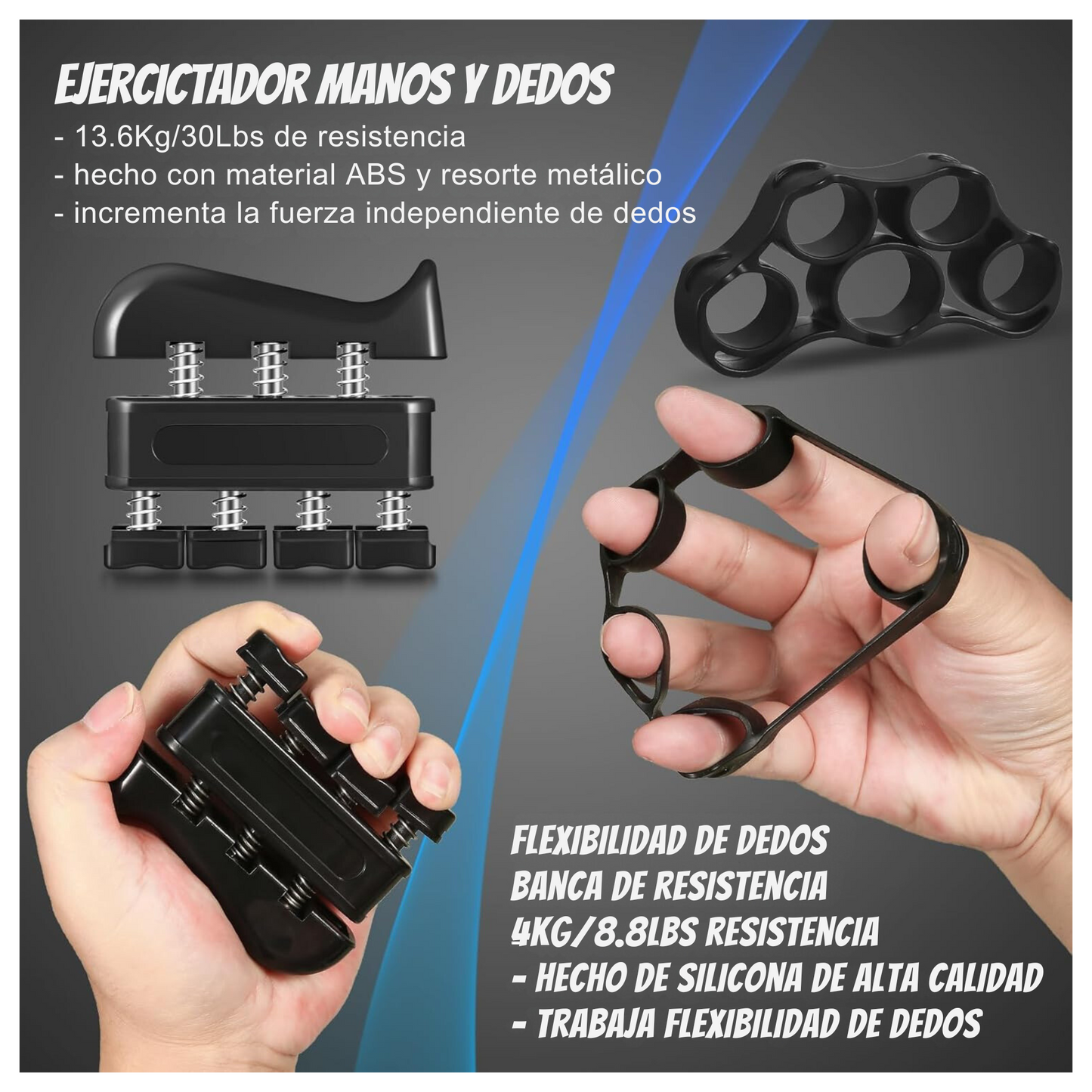 Set Hand Grip 5-60 Kg Manos Dedos Antebrazo