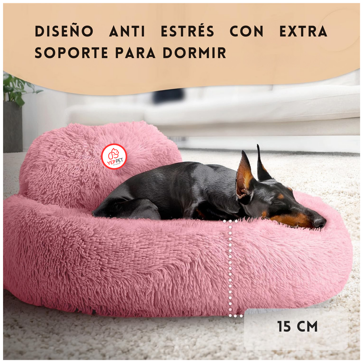 Cama Mascota Grande Antiestrés Y Ronquido
