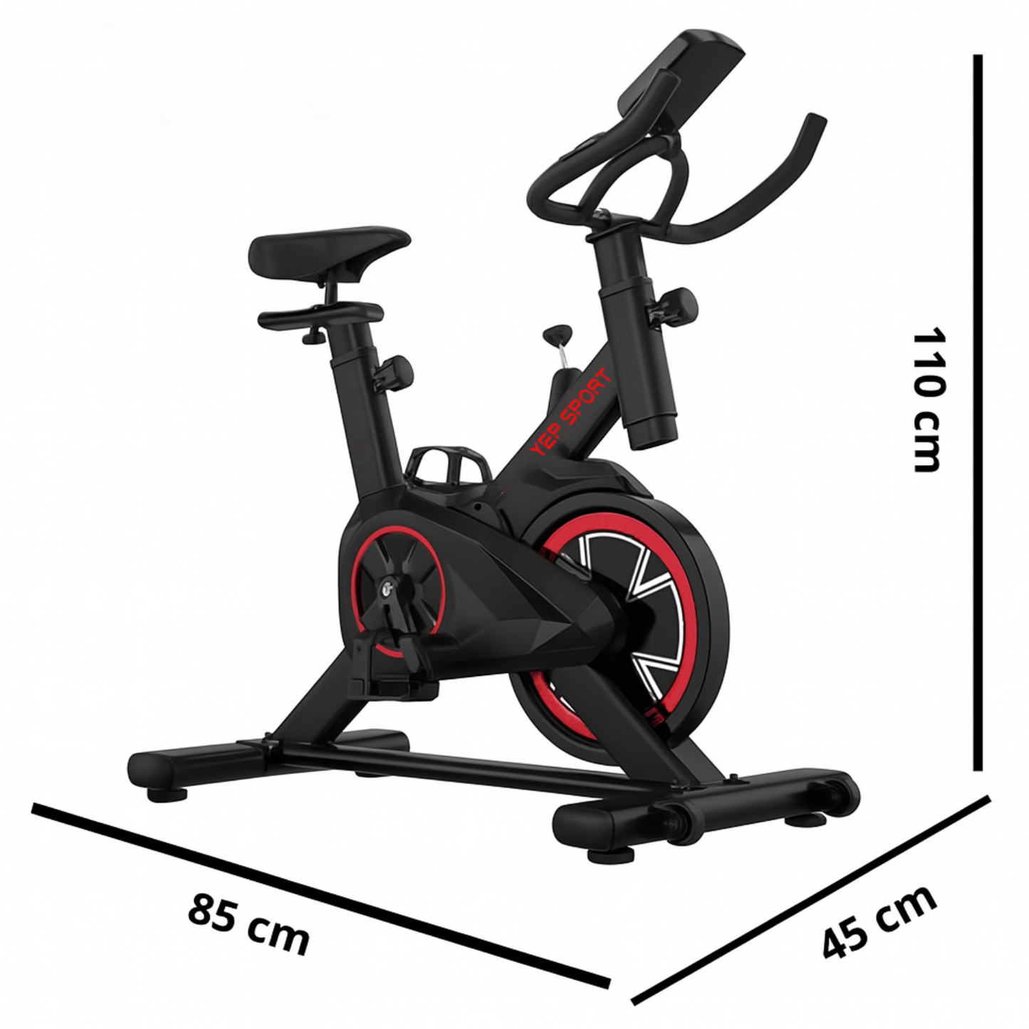 Bicicleta Spinning Estática con Monitor Yepsport