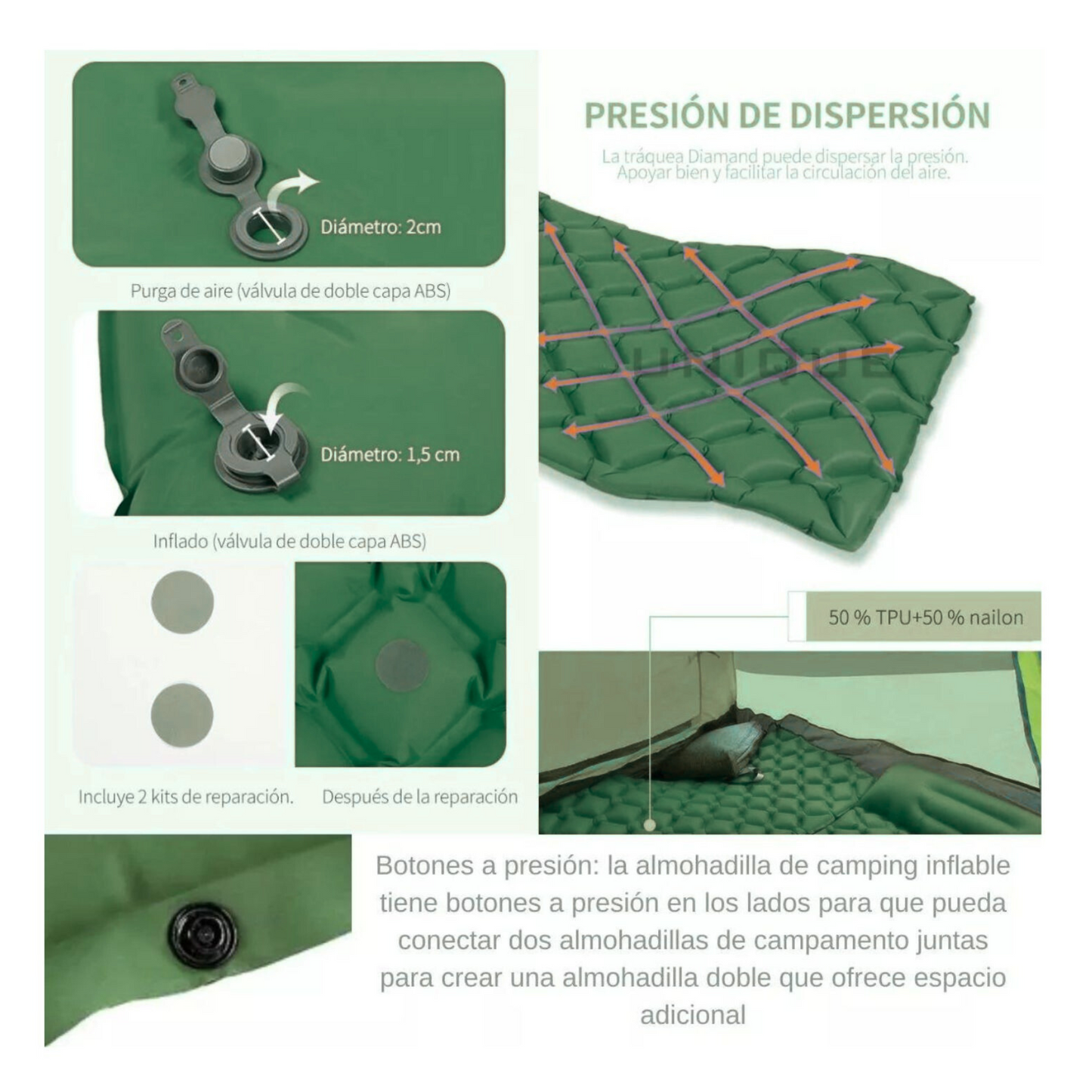 Colchon Inflable Plegable Para Camping Outdoor