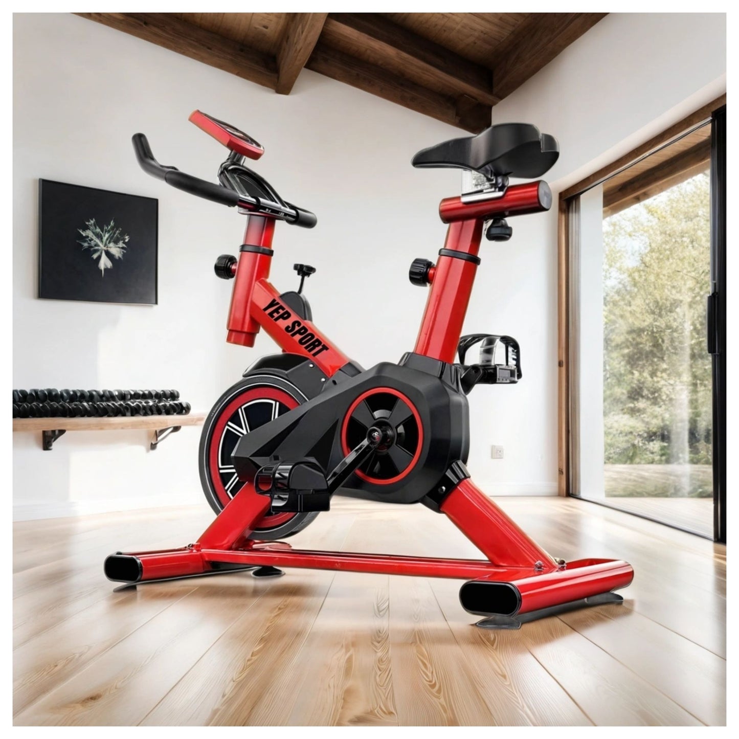 Bicicleta Spinning Estática con Monitor Yepsport