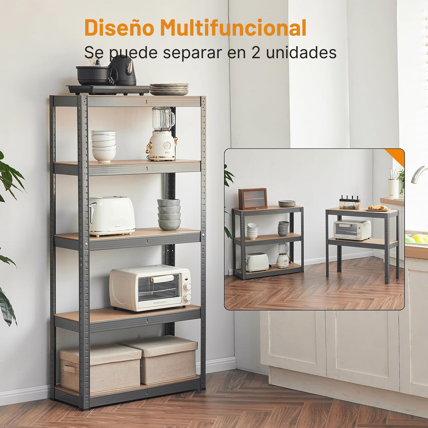Estante Metálico 180x90x40 Fácil Armado sin Pernos