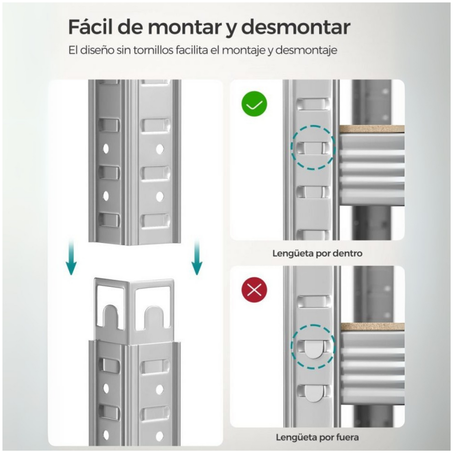 Estante Metálico 180x90x40 Fácil Armado sin Pernos
