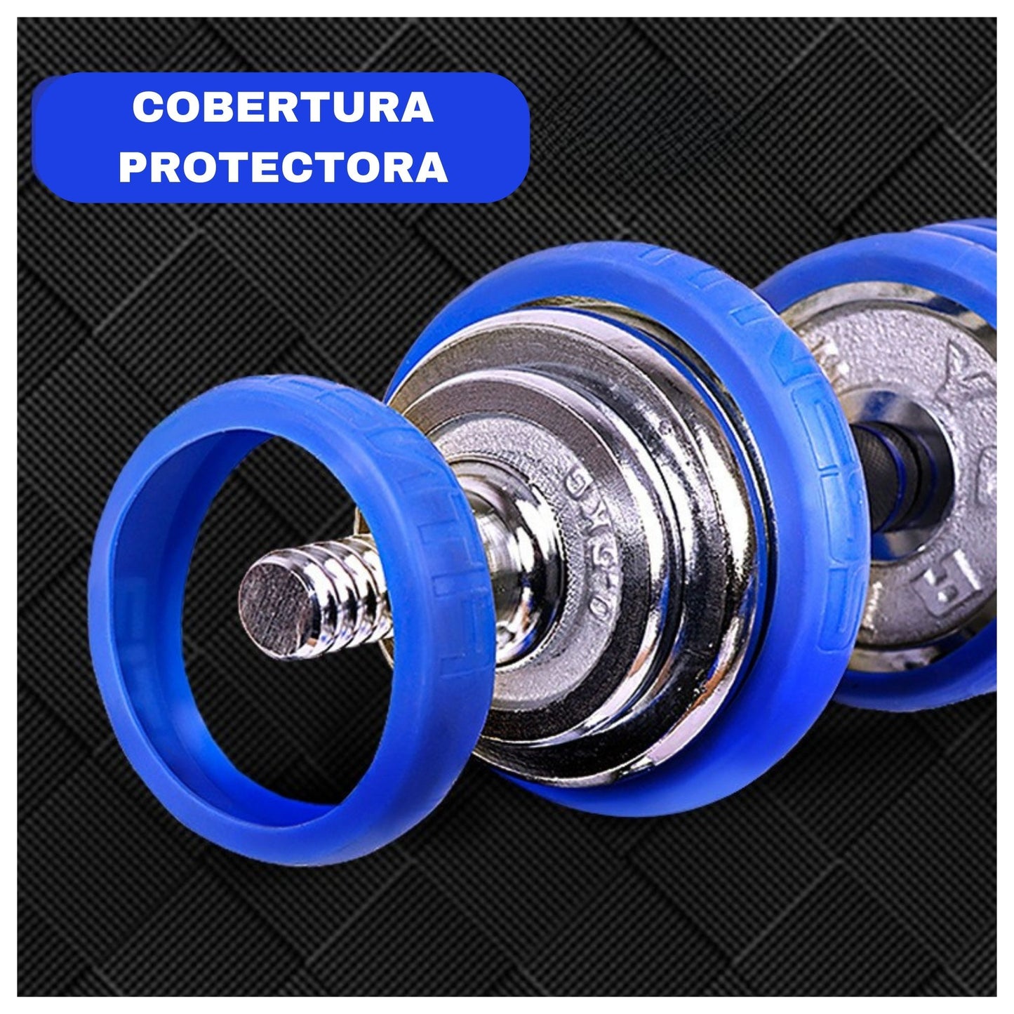 Set Mancuernas De Metal Cromadas Con Barra
