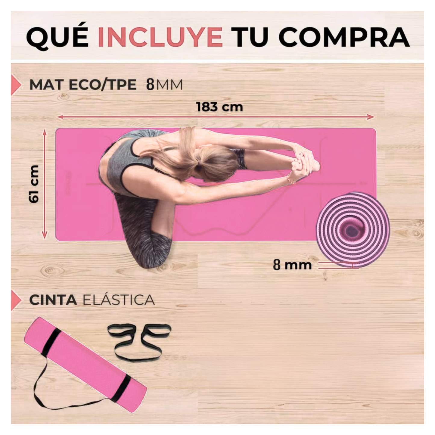 Mat De Yoga 6 mm Ecologico Biodegradable