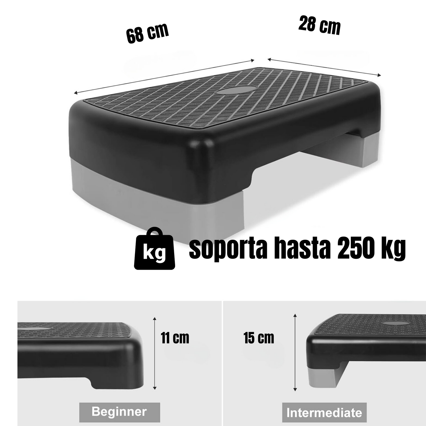 Step Aeróbico 2 Niveles Antideslizante Yep Sport