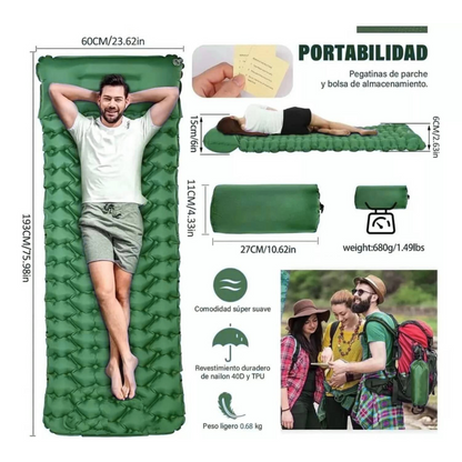 Colchon Inflable Plegable Para Camping Outdoor