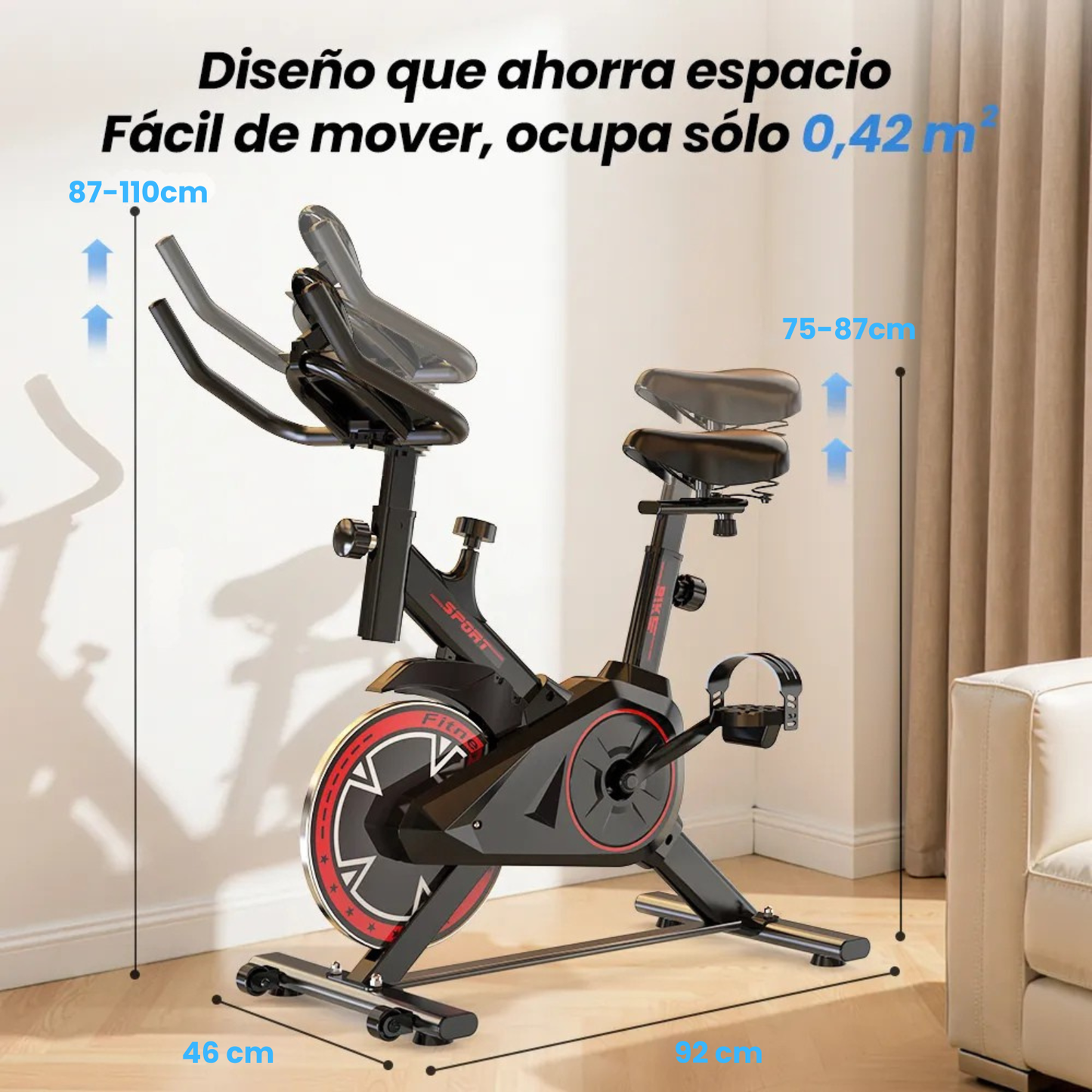 Bicicleta Spinning Estática con Monitor Yepsport