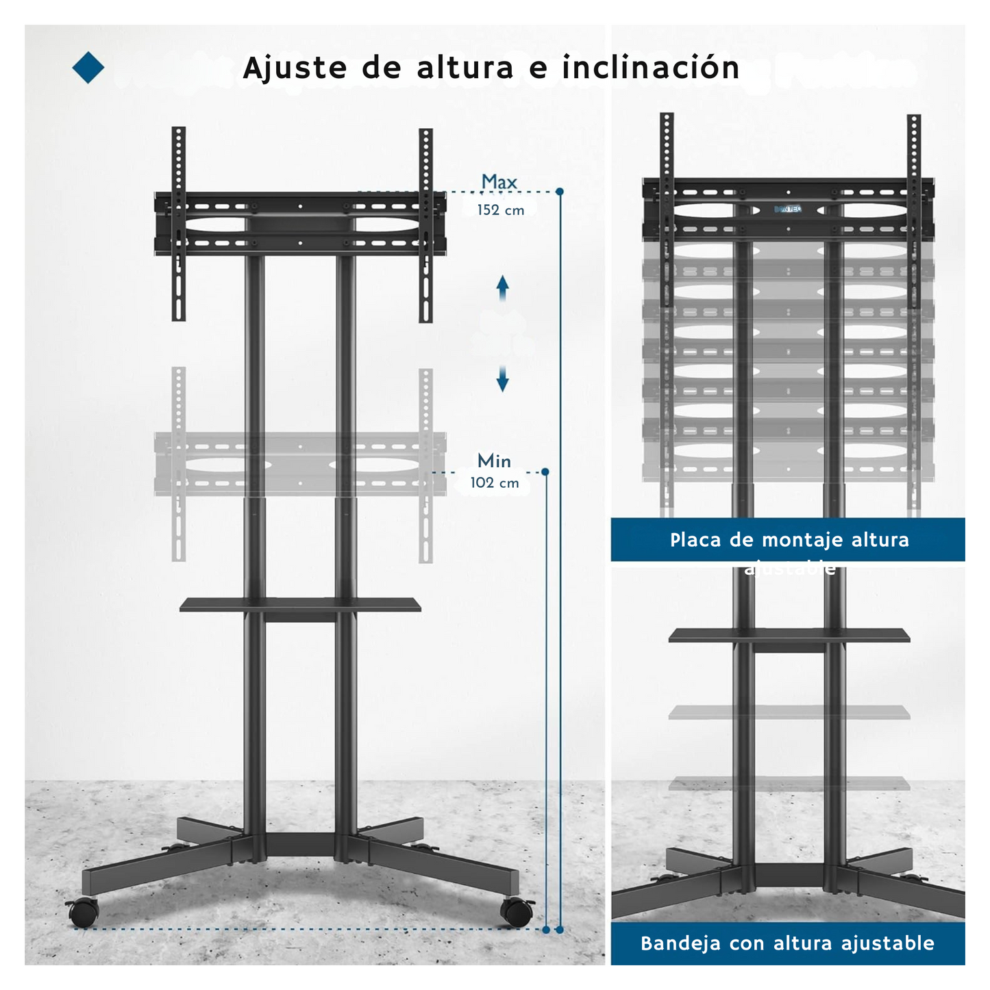Soporte Tv Pedestal Con Ruedas 32-70 Pulgadas