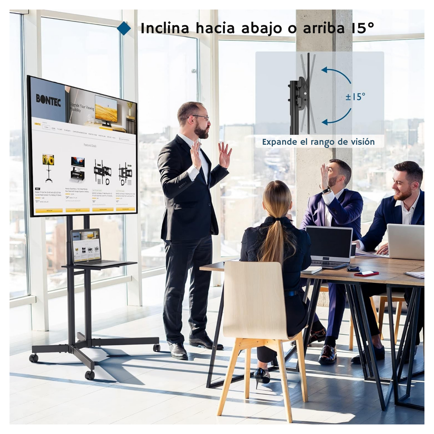 Soporte Tv Pedestal Con Ruedas 32-70 Pulgadas