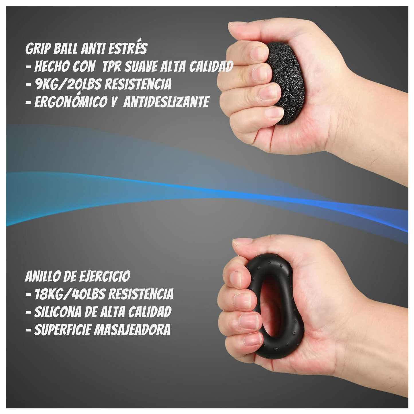 Set Hand Grip 5-60 Kg Manos Dedos Antebrazo