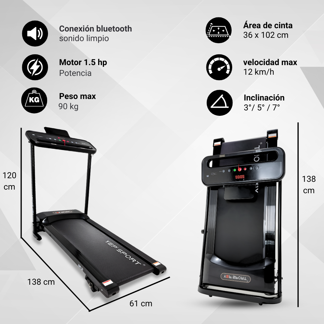 Trotadora Eléctrica Con Inclinación Yepsport