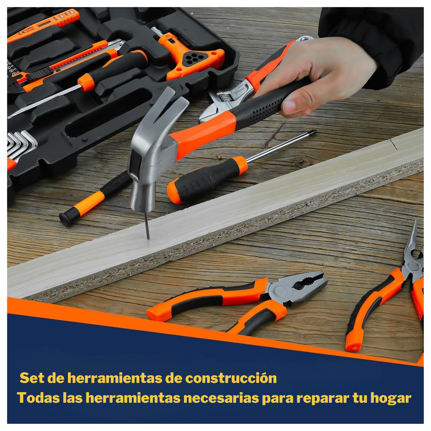 Set 135 piezas herramientas manuales + maletín portátil