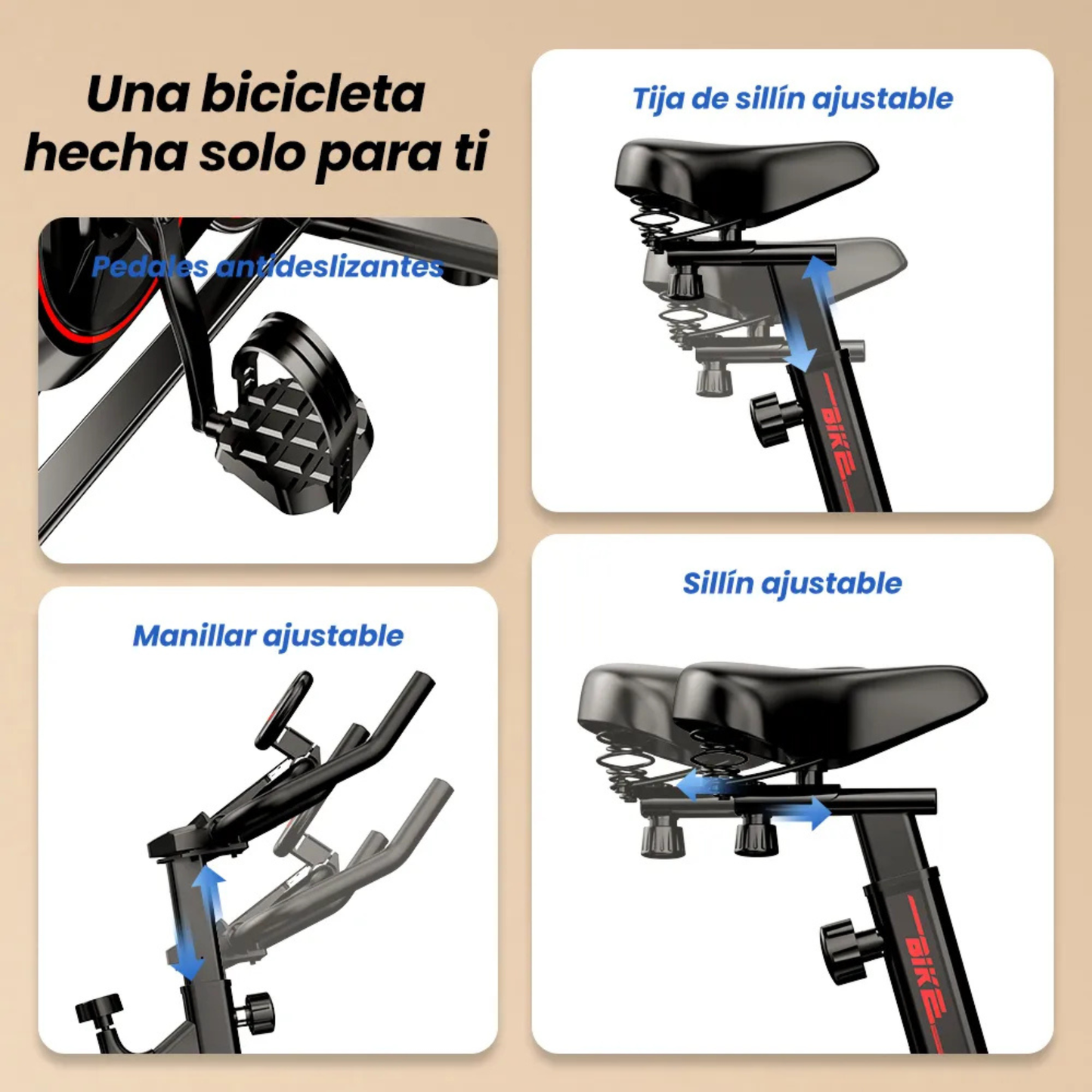 Bicicleta Spinning Estática con Monitor Yepsport