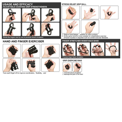 Set Hand Grip 5-60 Kg Manos Dedos Antebrazo