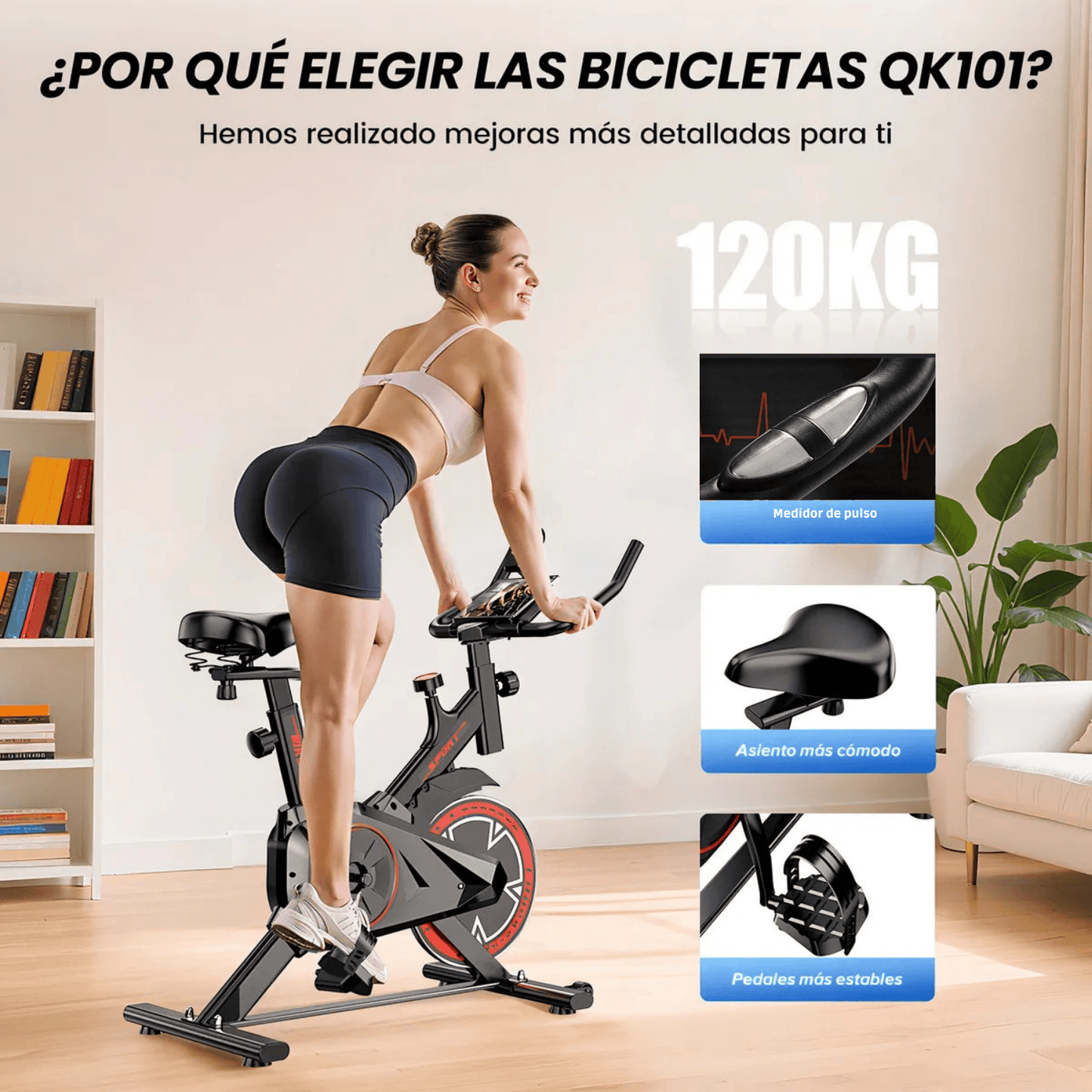 Bicicleta Spinning Estática con Monitor Yepsport