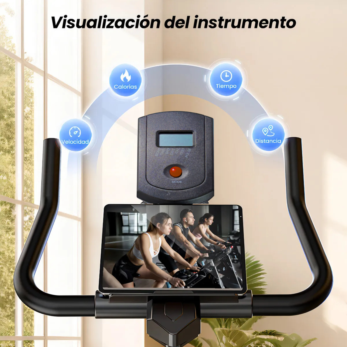 Bicicleta Spinning Estática con Monitor Yepsport