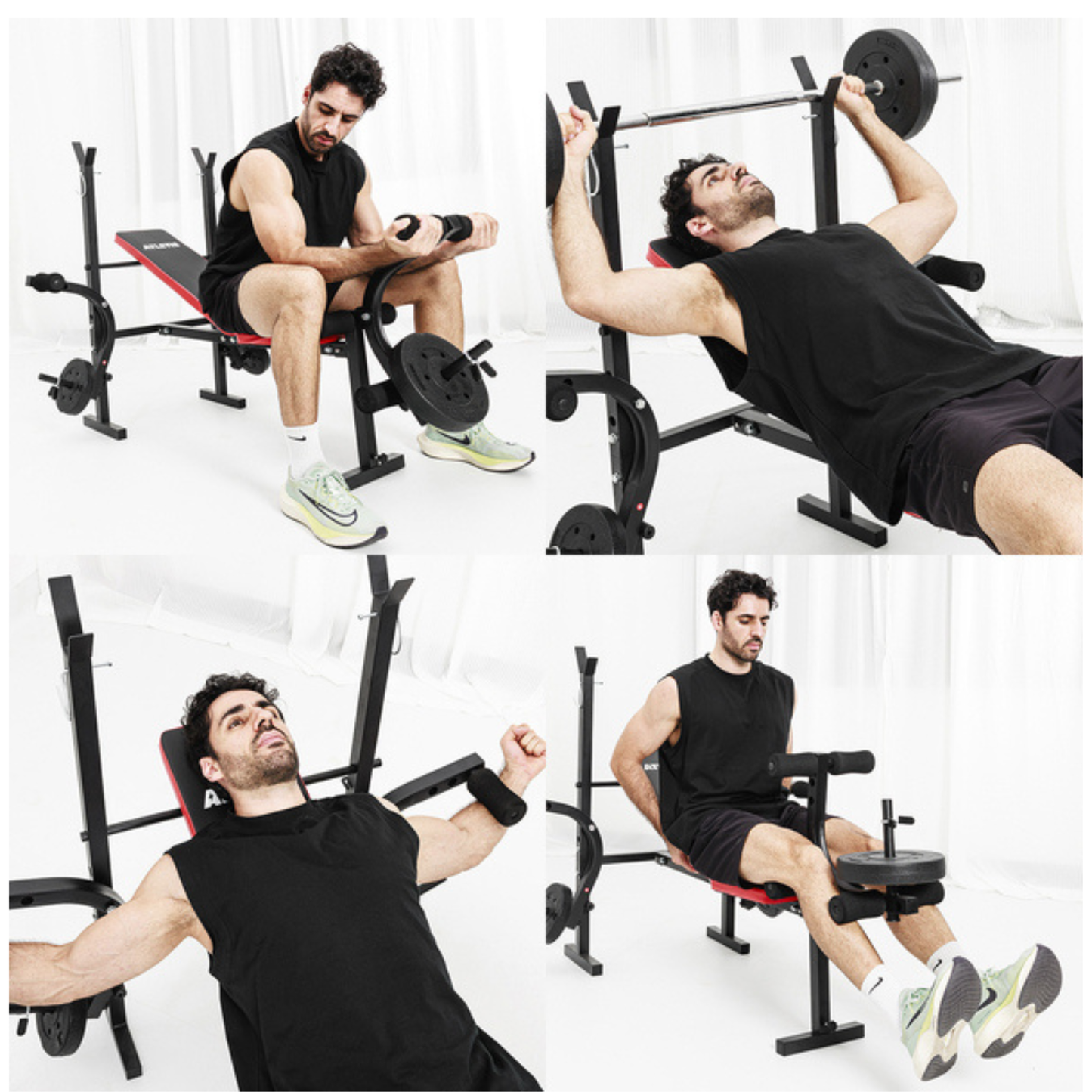 Banca Multifuncional Pesas Pecho Piernas Abs